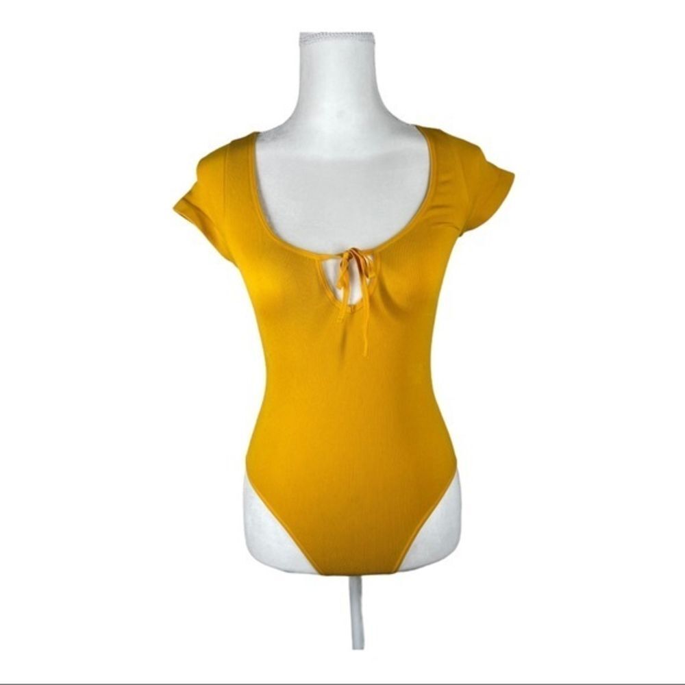 Forever 21 Yellow Ribbed Bodysuit